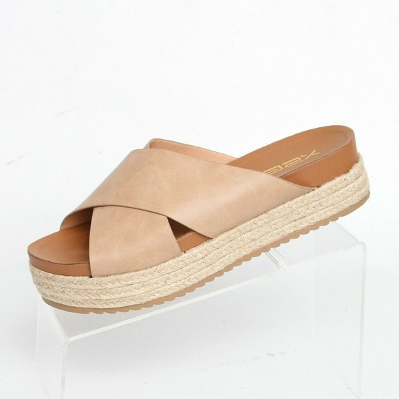 X2B Crisscross Platform Espadrilles Slide Sandal 9 - Picture 4 of 12